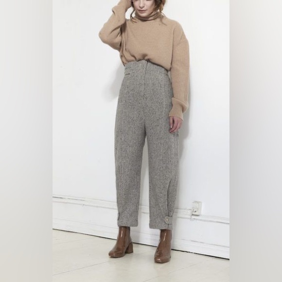 NWT Caron Callahan High Rise Moses Pant in Donegal Tweed - Picture 5 of 8